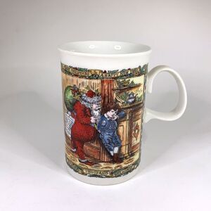 Victorian Christmas Past Stoneware Mug Cup Dunoon Made Scotland Holiday Vintage